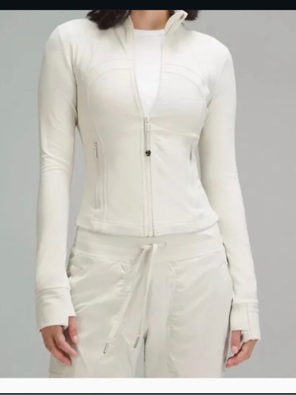lululemon athletica Women's White Full-Zip Athletic Jacket